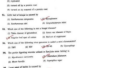 M.Sc. Botany BHU (2017) entrance MCQ part 3
