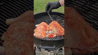 Placing Frog Chicken on Weber Kettle & Inserting RFX Gateway Probe