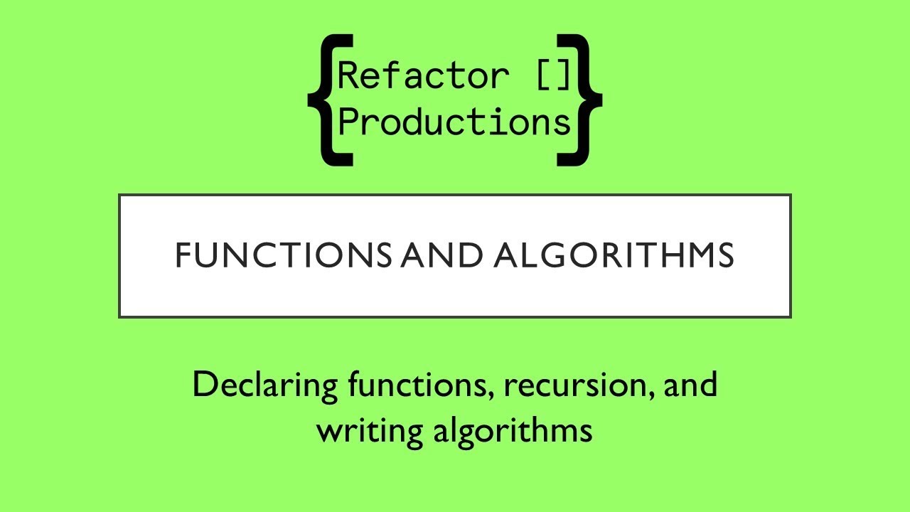 Functions and Algorithms - YouTube