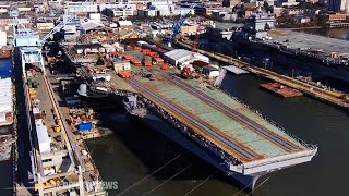 HII Unveils New Video of U.S. Navy's Next Supercarrier USS John F. Kennedy (CVN-79) Dead Loads Tests