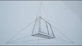 how to draw a cupboard in 3 point perspective easy