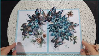 Twinkle lights in 3D flowers & butterflies POP-UP CARD DIY ❄️🦋🌟❄️#cardcreations #christmas