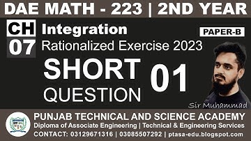 DAE MATH 223 Chapter 7 Short Question 7 | Sir Muhammad