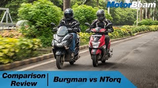 Suzuki Burgman vs TVS NTorq - 15 Questions Answered? | MotorBeam