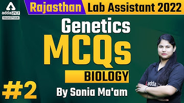Rajasthan Lab Assistant 2022 | Live Class | Genetic MCQs | Lab Assistant Biology By Sonia Ma