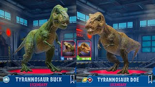 Jurassic World Alive unlock the new TYRANNOSAUR BUCK and DOE