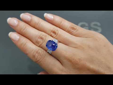 Unheated sapphire cushion cut 6.43 ct from Sri Lanka Video  № 3