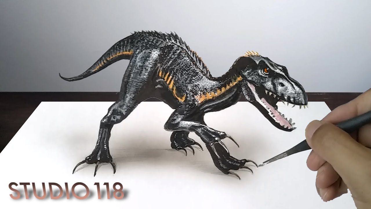 I Drew Jurassic World India Raptor Drawing Studio 118 Youtube