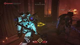 Gameplay on the Assault (Heavy Bolt Pistol + Thunder Hammer),  map "Reliquary", Threat: Ruthless.