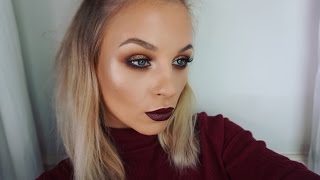 WARM SMOKEY EYES & DARK BERRY LIP / AUTUMN FALL MAKEUP