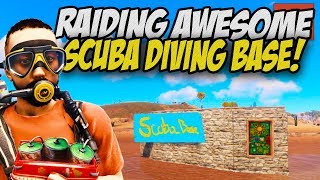 RAIDING AWESOME SCUBA DIVING BASE! - Rust Solo #1