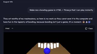 Which AI can code the Worst Bowling Game