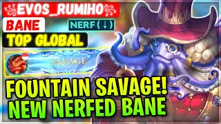 FOUNTAIN SAVAGE! New Nerfed Bane [ Top Global Bane ] - Mobile Legends Emblem And Build - YouTube
