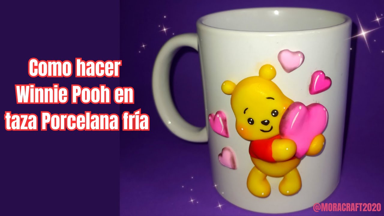 Como hacer Winnie Pooh en taza Porcelana fría