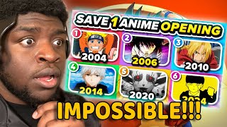 THIS WAS BORDERLINE IMPOSSIBLE!!!! | SAVE 1 ANIME OPENING FOR EACH YEAR 2004-2024 CHALLENGE