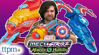 Nerf Marvel Mech Strike Monster Hunters Iron Man Blast Blade & Captain America Blast Shield Review