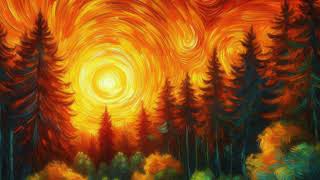 Why Do Van Gogh's Forests Feel So Peaceful | Sunrise, Sunset & Night Landscapes | 4K No Ads