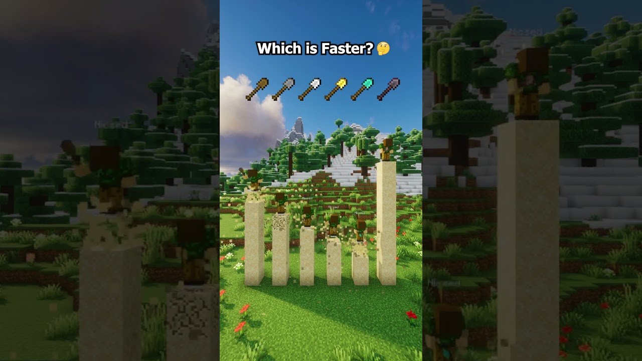 Minecraft Which Shovel is Faster?
