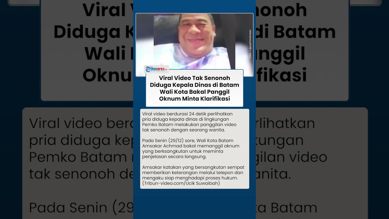 Viral Video Tak Senonoh Diduga Kepala Dinas di Batam, Wali Kota Bakal Panggil Oknum Pejabat