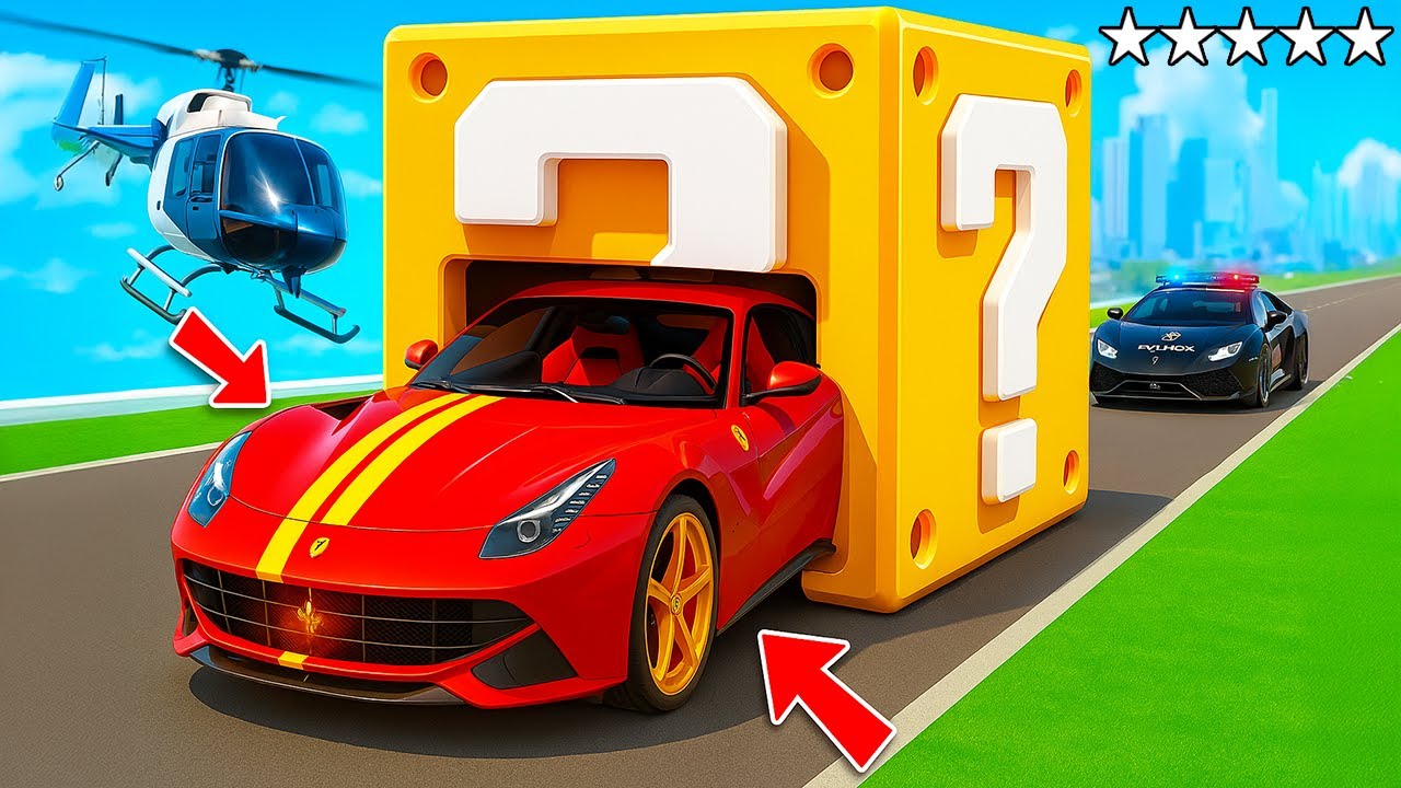 POLIZEI verfolgt LUCKY BLOCK AUTO in GTA 5! (Polizei vs. Dieb) 🚔🎯