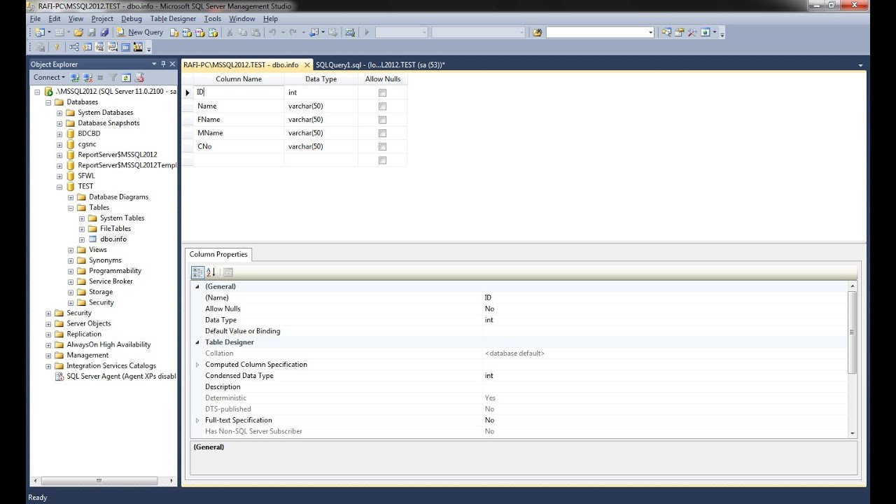 How To Create Database and Insert Data Using SQL Server Management ...
