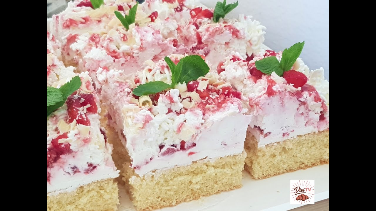 Spaghetti - Eis Blechkuchen/ lecker erfrischend / Spaghetti ice cream cake