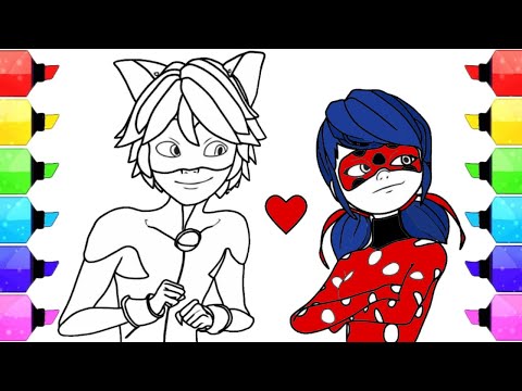 Леди Баг Новая Раскраска Героев Мультфильма | Ladybug x Cat Noir