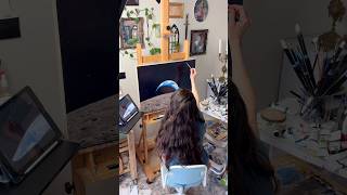 My Artemis 2 inspired oil painting #artshorts #artemis #nasa