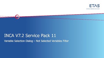 INCA V7.2 - VSD - Not Selected Variables Filter