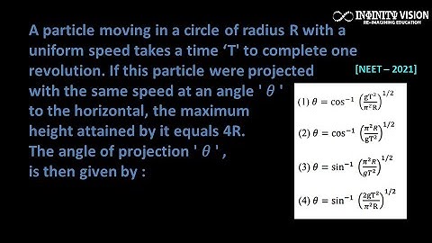 A particle moving in a circle of radius R with a uniform : Projectile Motion