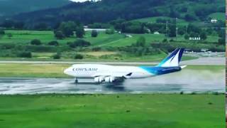 Aterrizaje de un Boeing 747400 en Bilbao