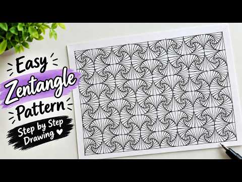 Easy Zentangle Pattern for Beginners | Step-by-Step Relaxing Drawing | Day 14