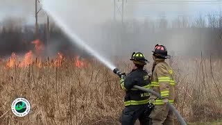 WATCH: Large brush fire near RG&E substation in Fairport