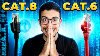 INSTALEI CABO DE REDE CAT8 EM CASA (olha o que aconteceu!) CAT5e vs CAT6 vs CAT8