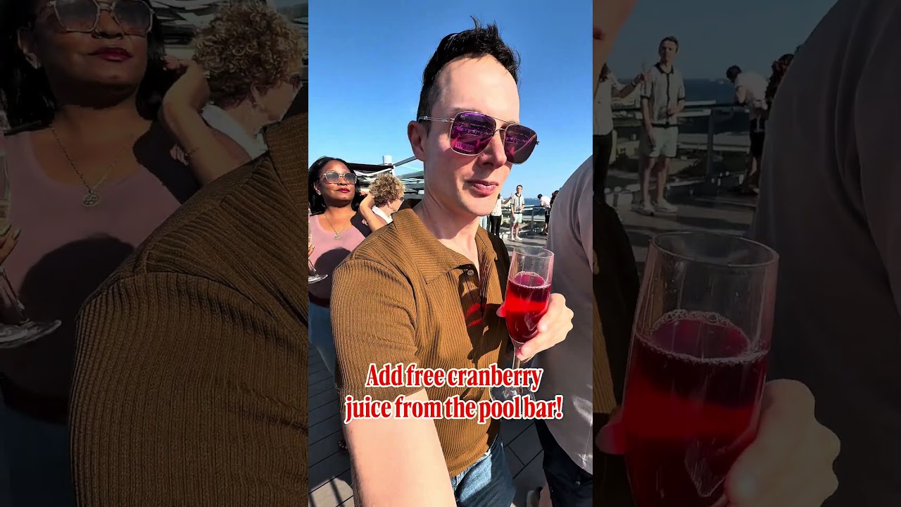 Pro tip for Drink-maxxing at your #vv sail-away party #vacation  #traveltips #cruise