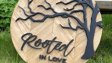 Making a wooden sign as a wedding gift using a scroll saw and wooden mosaic