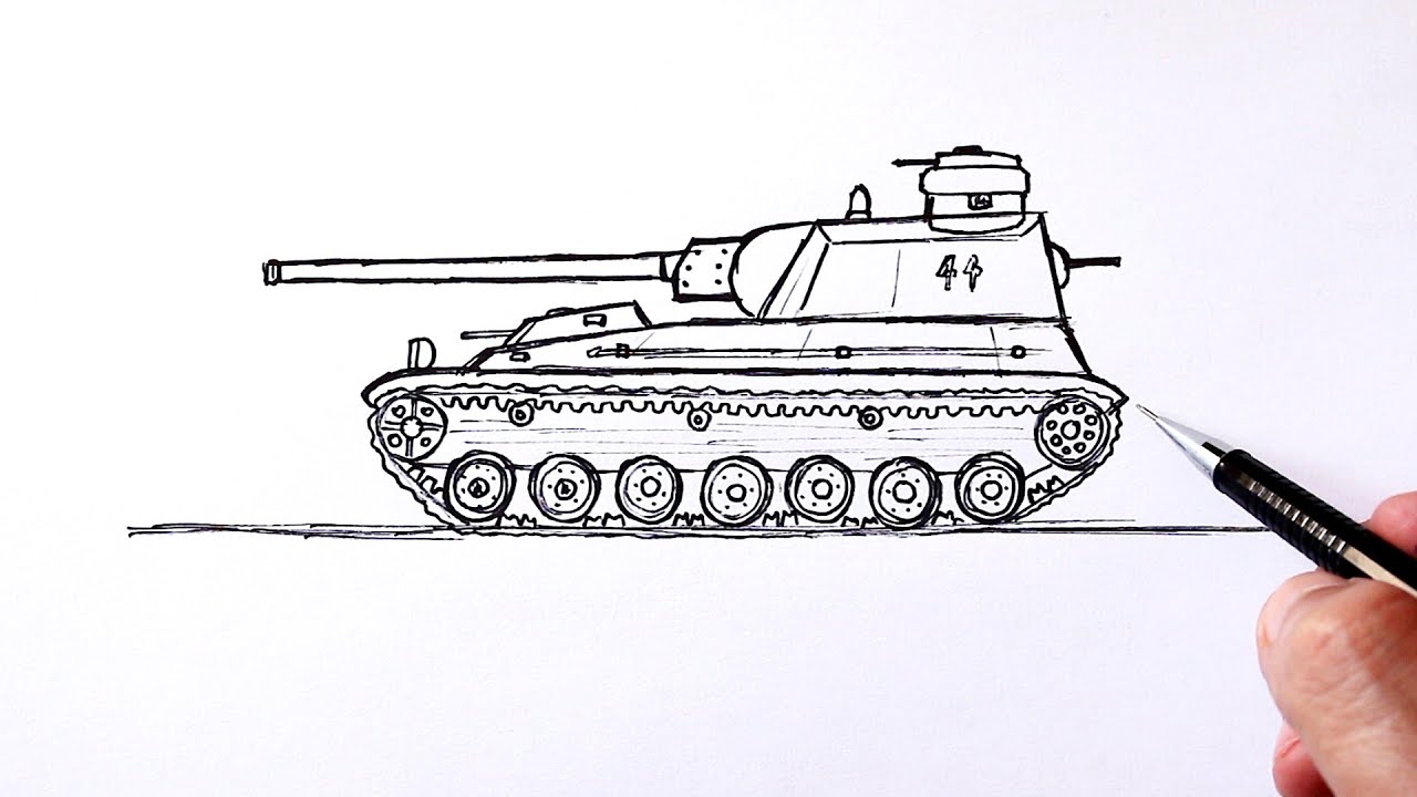 How To Draw A Tank Easy Ww2 Tank Youtube