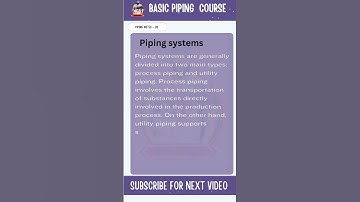 Piping Systems | Basic Piping Course #shorts #piping #sonusinghrefinery