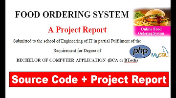 Online Food ordering System Project Report Download PDF - College Student Project