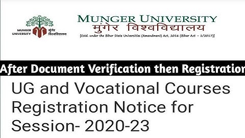 Munger University Ug Part 1 Registration After Document Verification | MU Registration Ba Part 1