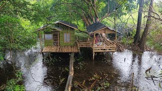 2 hari 2 malam bertahan di pondok tengah sungai berburu ikan predator