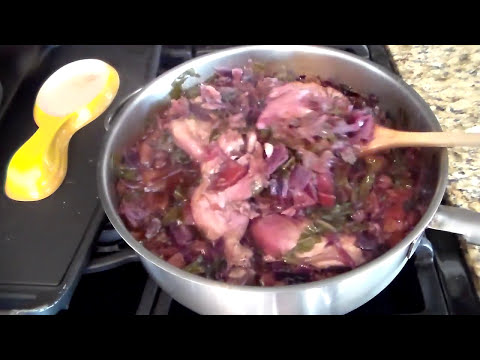 Collard Greens With Red Cabbage And Chicken-11-08-2015