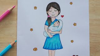 วาดรูป วันแม่ น่ารักๆ ง่ายๆ | วาดรูปวันแม่แห่งชาติ ง่ายๆ | How To Draw Mother Day Easy screenshot 2