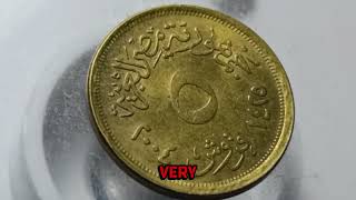 🇪🇬. 5 Piastres 2004 Egypt – Modern Egyptian Coin Collector Alert💰#5Piastres #2004Egypt #egyptiancoin