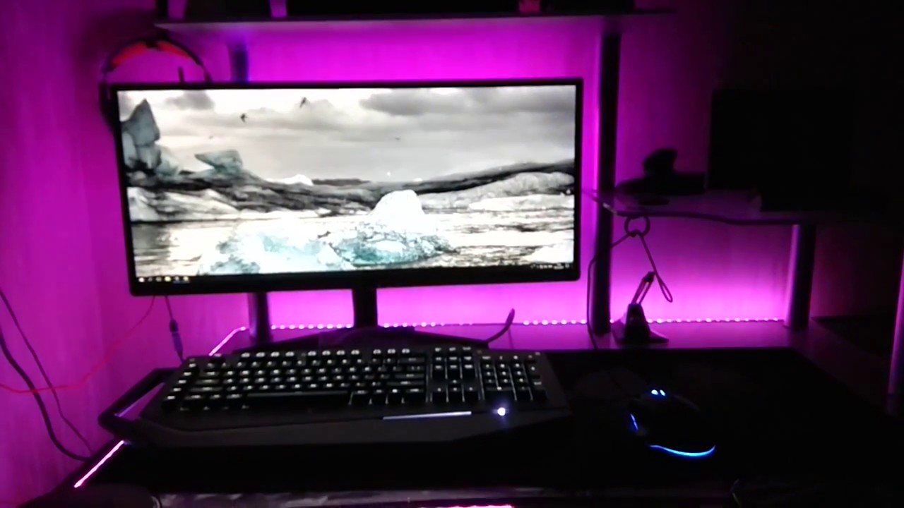 Подсветка монитора и стола своими руками. - YouTube