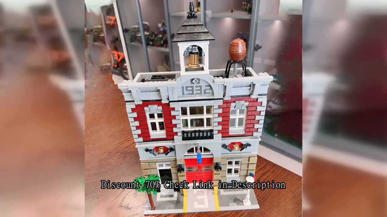 MOC Model House Street View Restaurant CafeCorner PoliceStation Creative Expert Building Block Brick