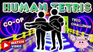 HUMAN TETRIS x 3 PLAYERS ⚡ | Interactive Reaction Game | Full Body Warm Up