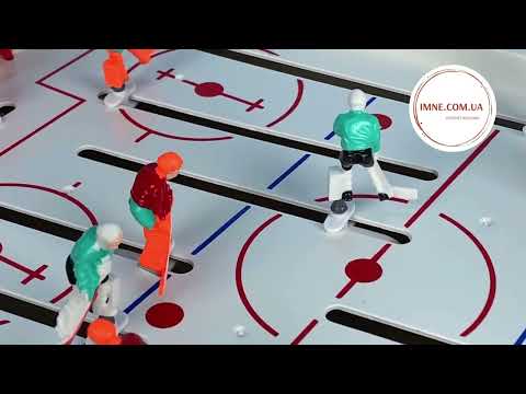 Настільний дитячий набір хокей 12 рухомих фігурок наклейки Гра для всієї родини арена 43×25 см ворота шайби, видео 1