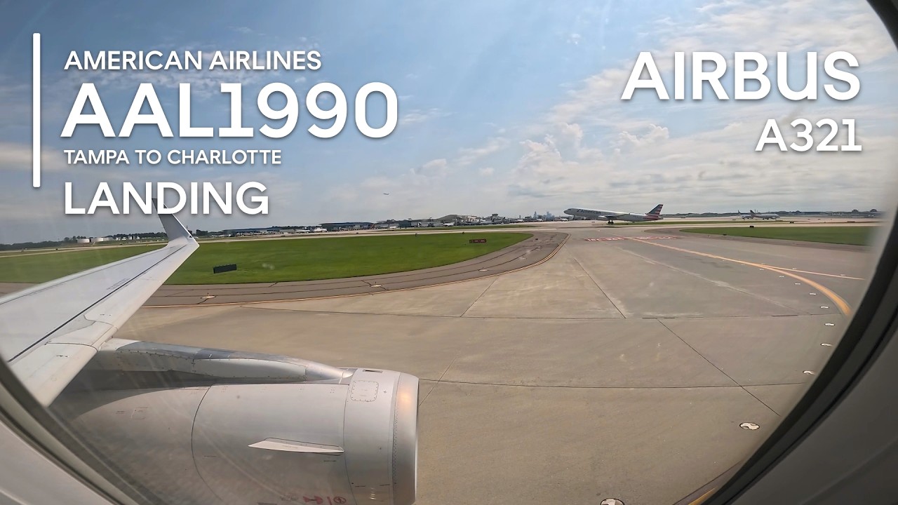 Landing [4K]: AAL1990 - Charlotte Douglas International (KCLT) Airport ...