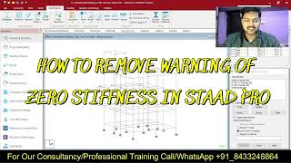 How To Remove Warning Of Zero Stiffness In Staad Pro || Remove Warning From Staad Pro. #Staadpro